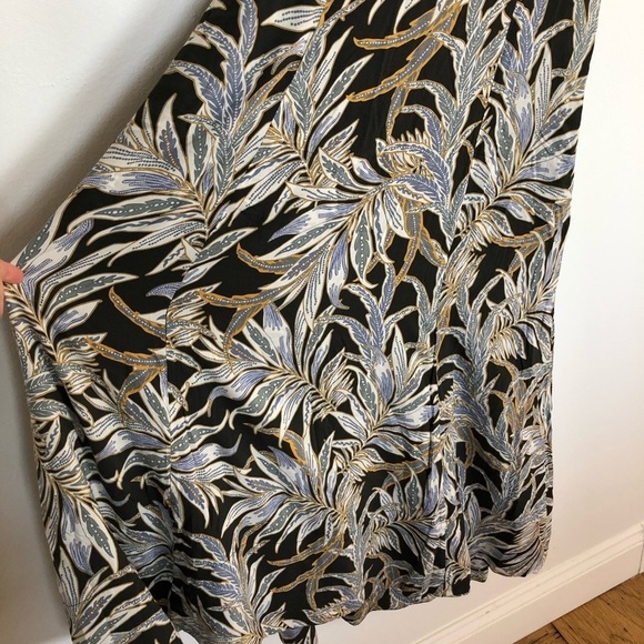 Witchery tropical botanical earth print high low hem viscose midi dress - Picture 5 of 9